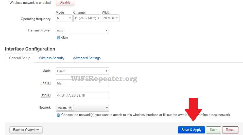 configure openwrt wifi router wisp ap client mode