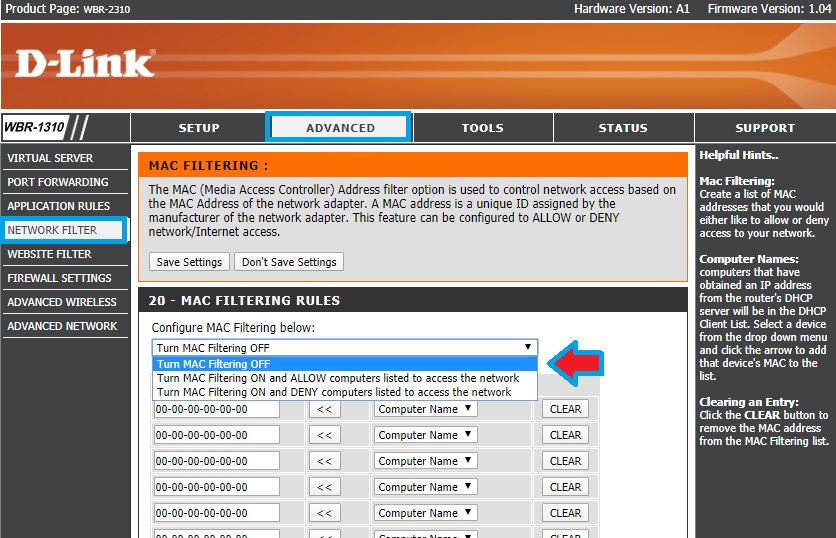 block internet acces for a mac address from dhcp