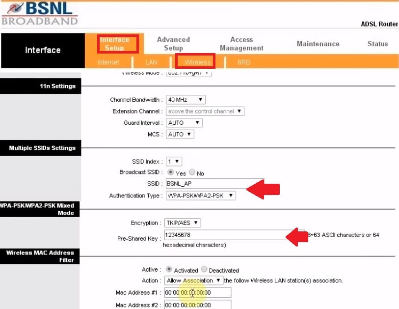 cum se configurează modemul BSNL