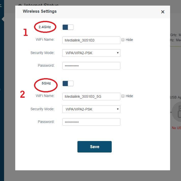 medialink router password