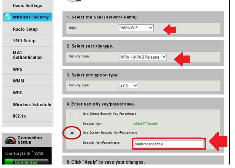 centurylink how to change wifi password