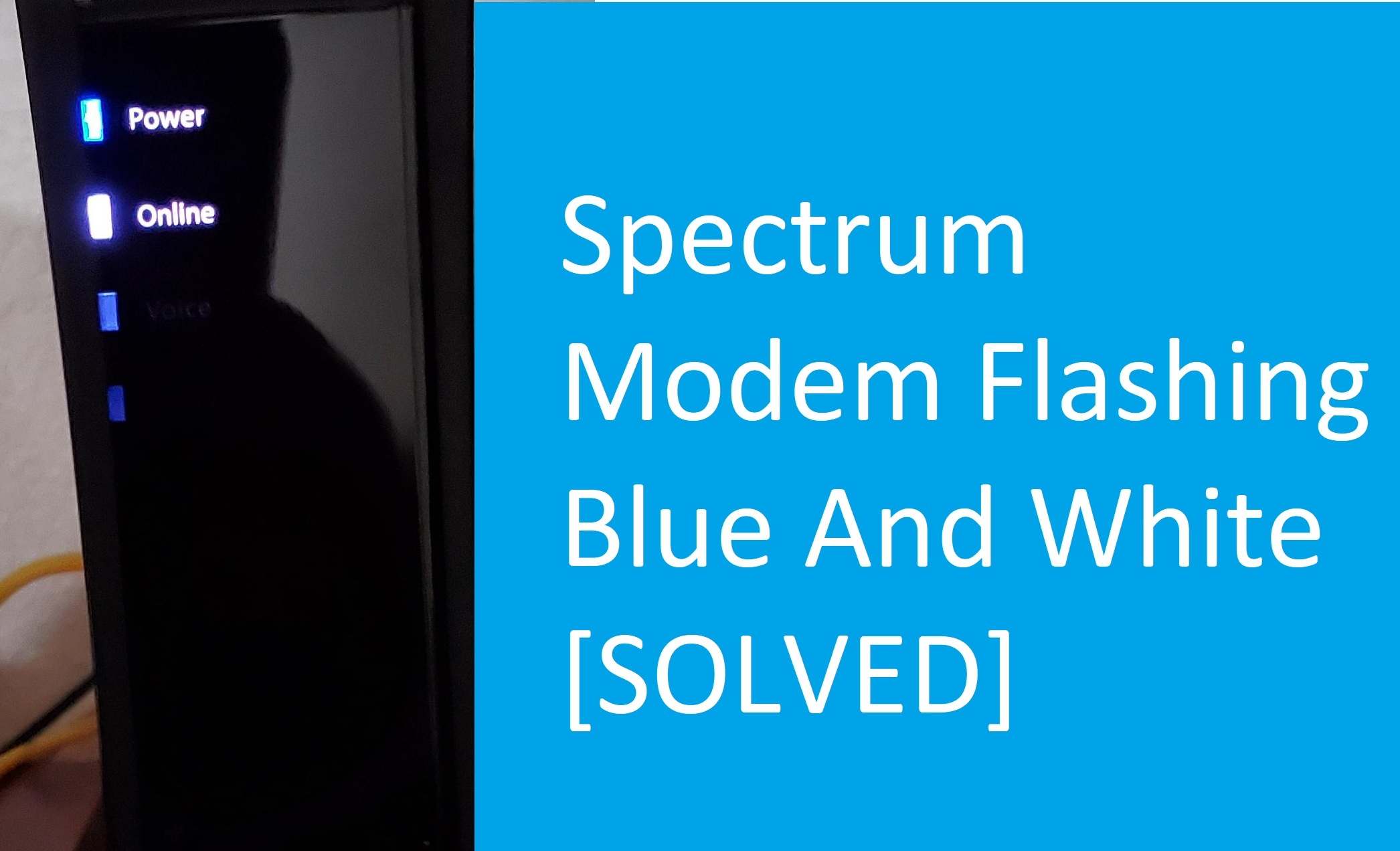Spectrum Modem Online Light Blinking White and Blue