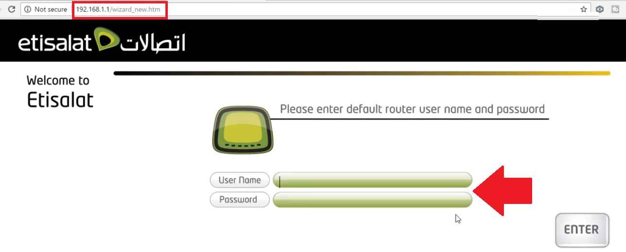 etisalat router login