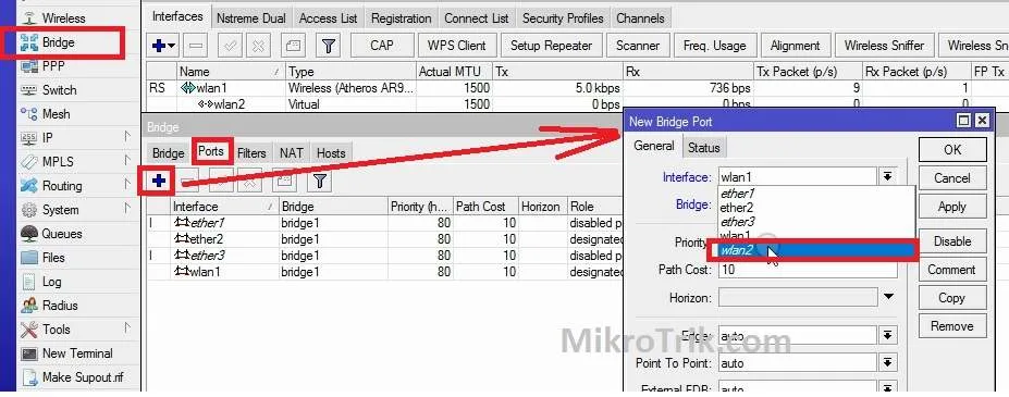Setting up a simple WiFi repeater-bridge on a Mikrotik 