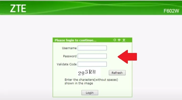 zte router login password chang
