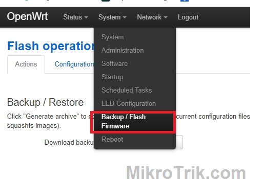 reset openwrt router