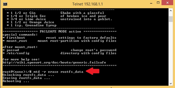 OpenWrt/factoryreset