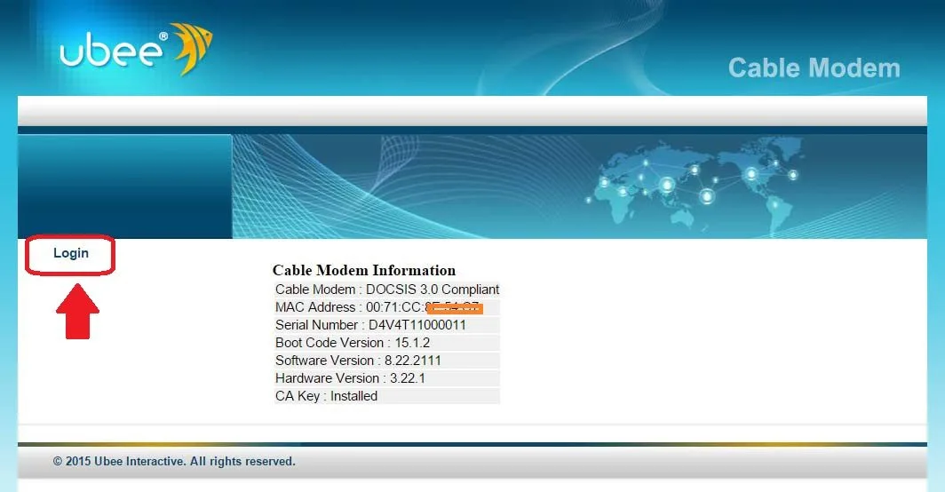 time warner ubee modem login